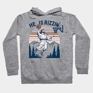 Jesus He Is Rizzin' Funny Religious Hoodie